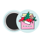 Holiday Wishes  Christmas Letter Badge / Magnet