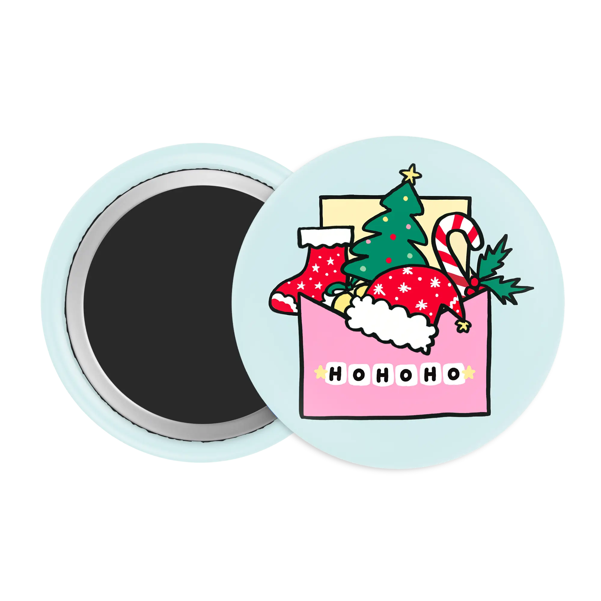 Holiday Wishes  Christmas Letter Badge / Magnet