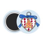 Sweetheart Gingerbread Holiday Charm Badge / Magnet