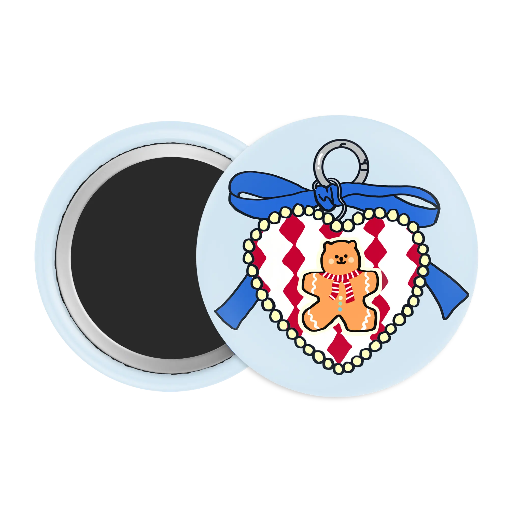 Sweetheart Gingerbread Holiday Charm Badge / Magnet