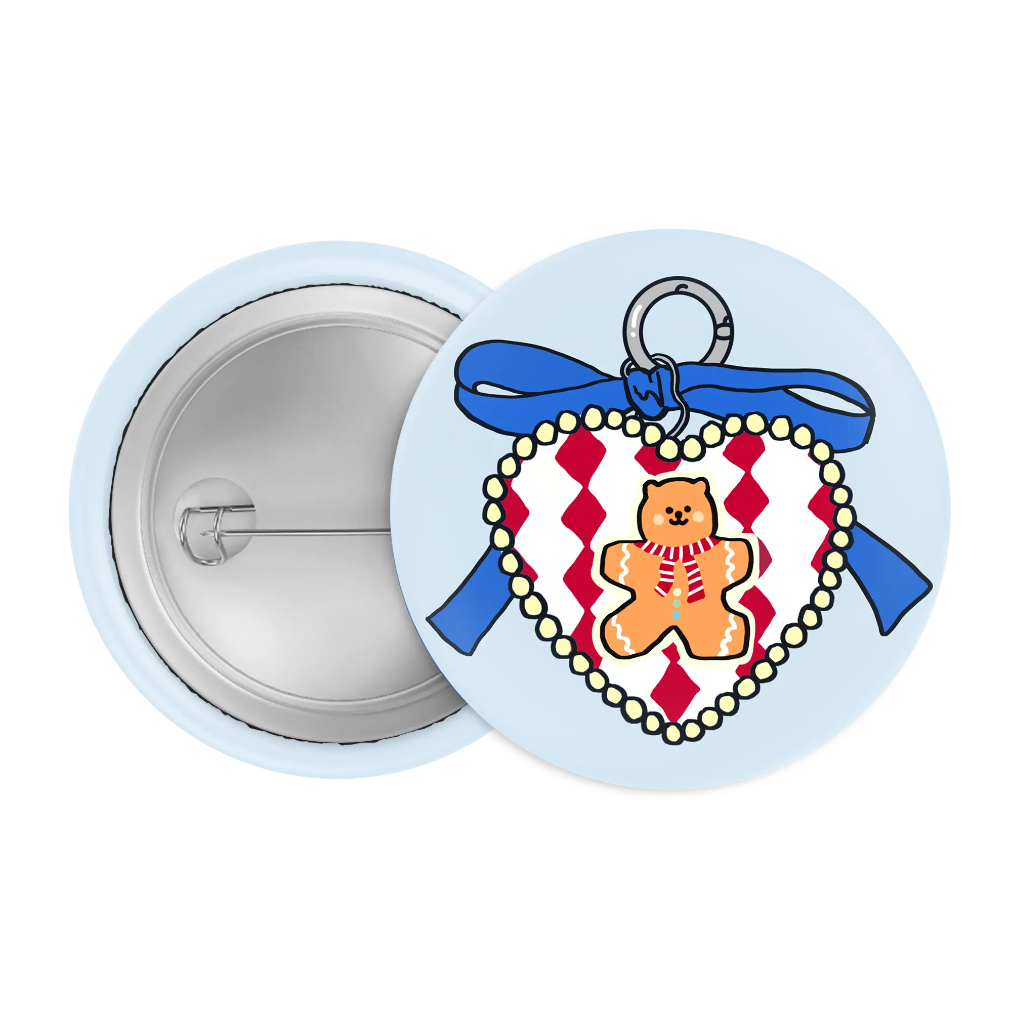 Sweetheart Gingerbread Holiday Charm Badge / Magnet
