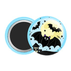 Flying Bat Halloween Badge / Magnet – Spooky Moon Night Pin