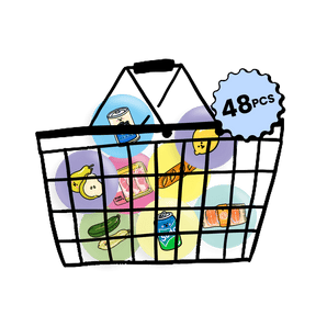 48 Food Fridge Magnets Set - Theartzzy
