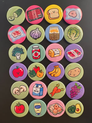 48 Food Fridge Magnets Set - Theartzzy