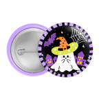 Kawaii Ghost Witch Halloween Badge / Magnet – Cute Haunted House Pin