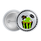Creepy Cupcake Halloween Badge / Magnet – Spooky Dessert Pin