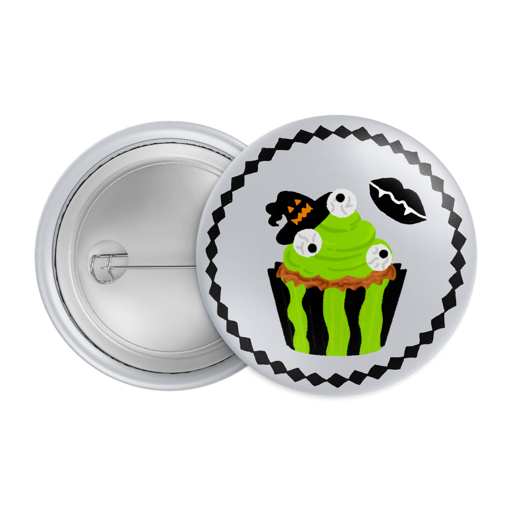 Creepy Cupcake Halloween Badge / Magnet – Spooky Dessert Pin