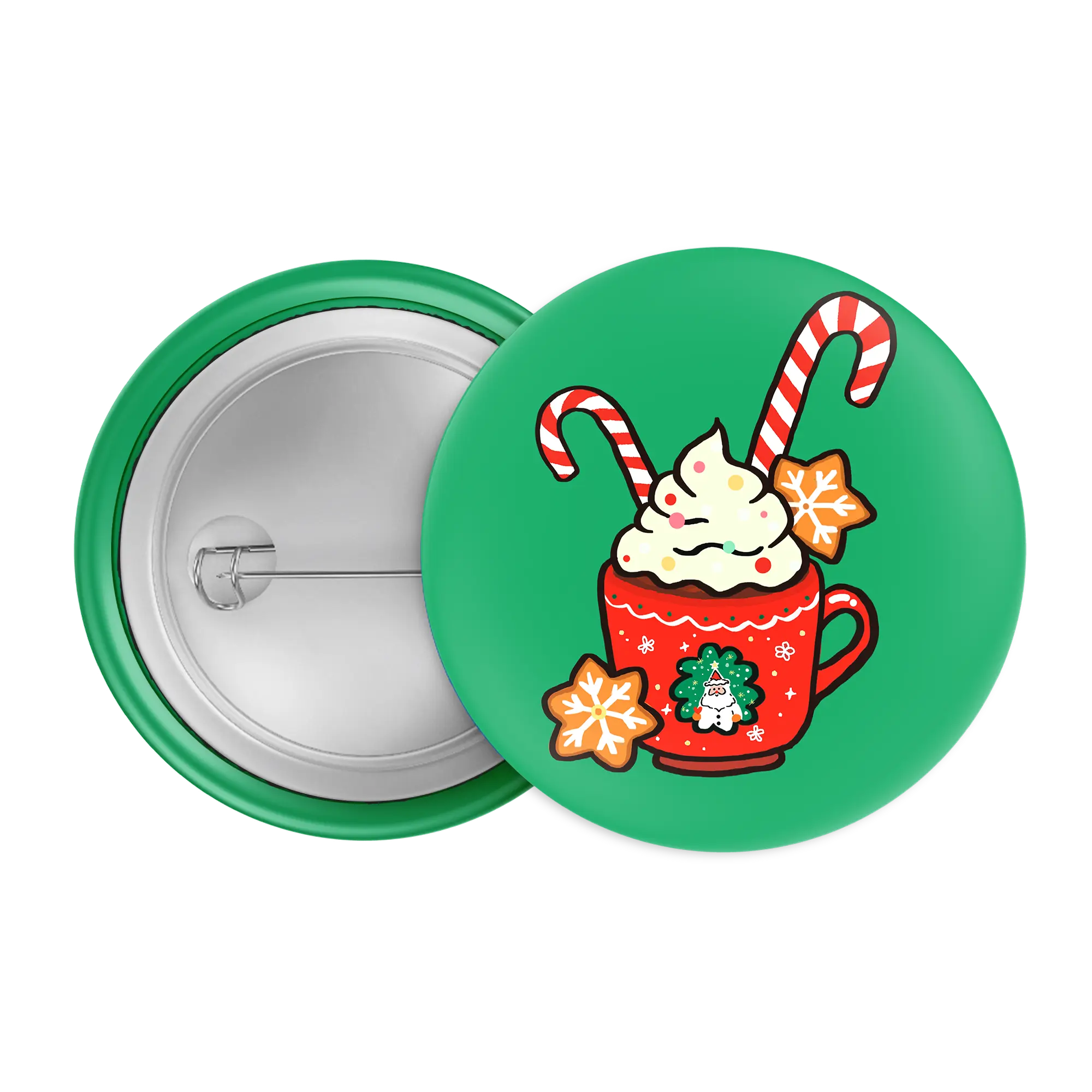 Sweet Holiday Treat  Candy Cane Mug Badge / Magnet