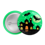 Haunted House Halloween Badge / Magnet – Spooky Bat Night Pin