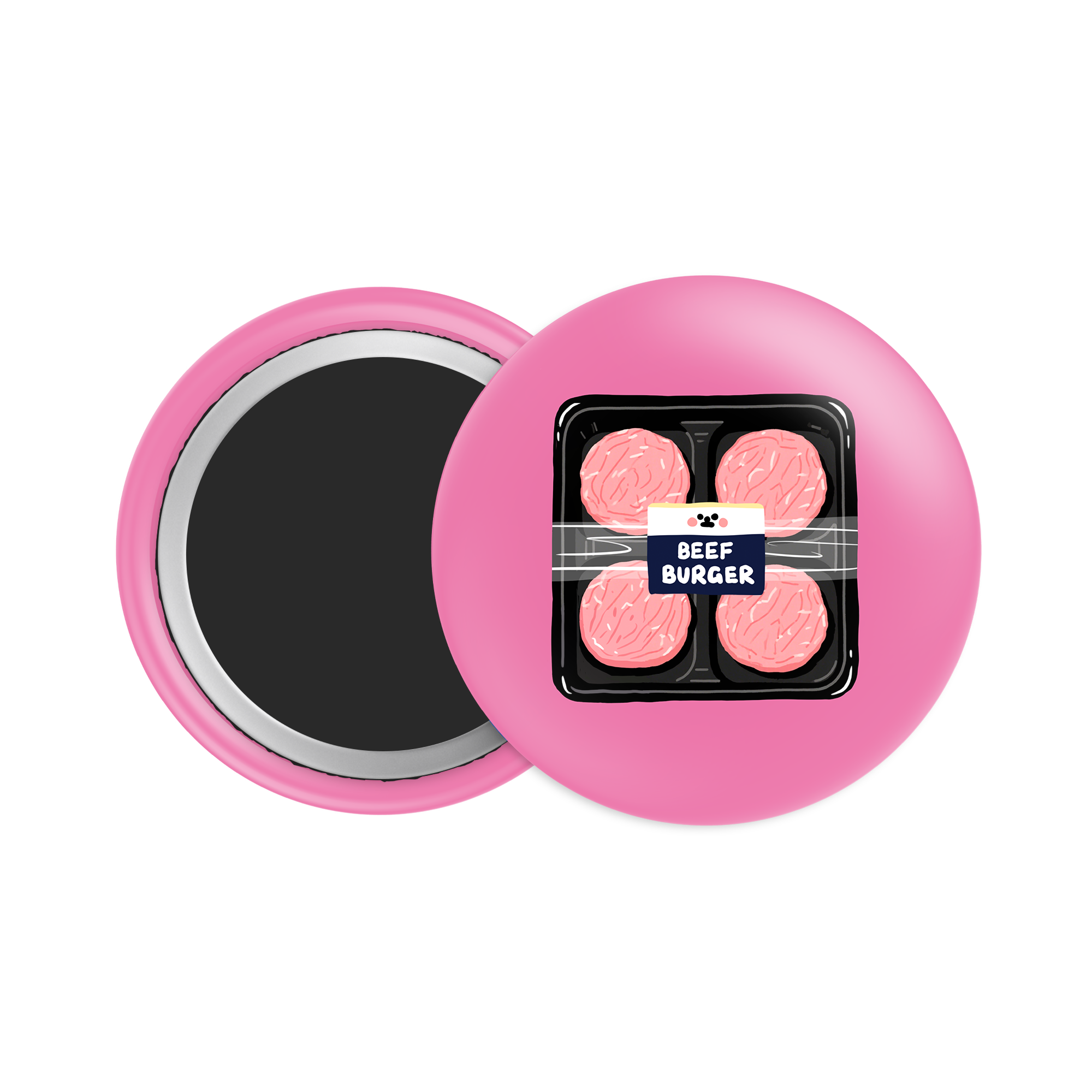 Beef Burger Button Fridge Magnet