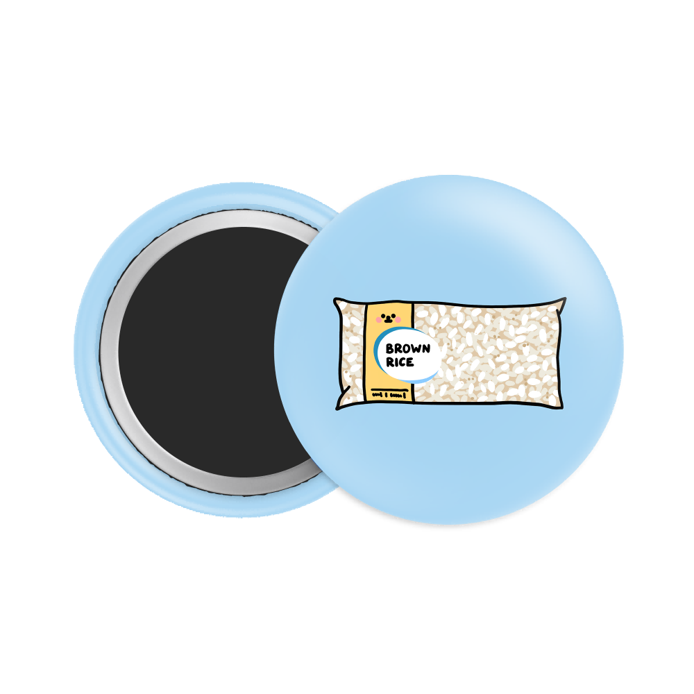 Brown Rice Button Fridge Magnet