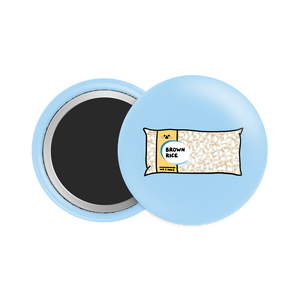 Brown Rice Button Fridge Magnet