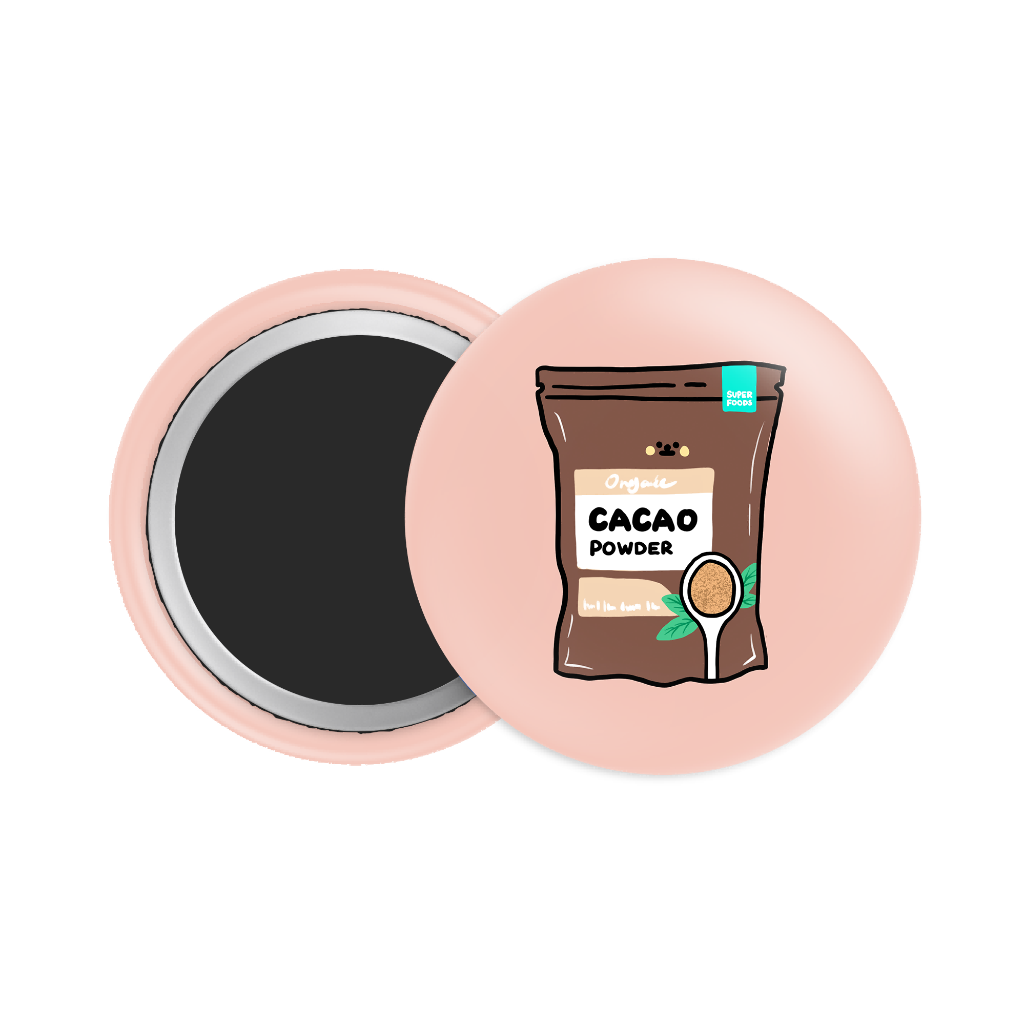CaCao Powder Button Fridge Magnet