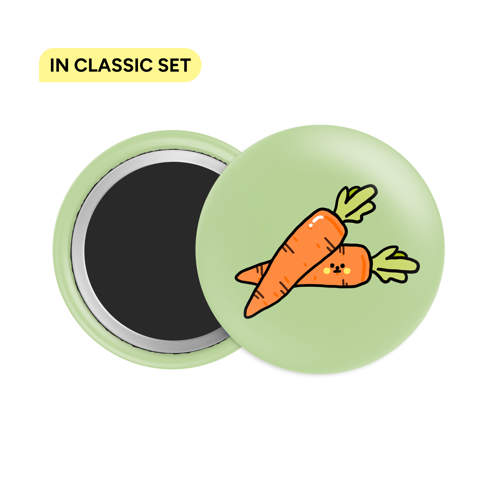 Carrot Button Fridge  Magnet