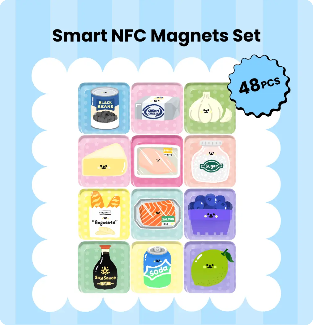 iOS Shortcuts Automation Kit (48-Pack): Smart NFC Food Magnets