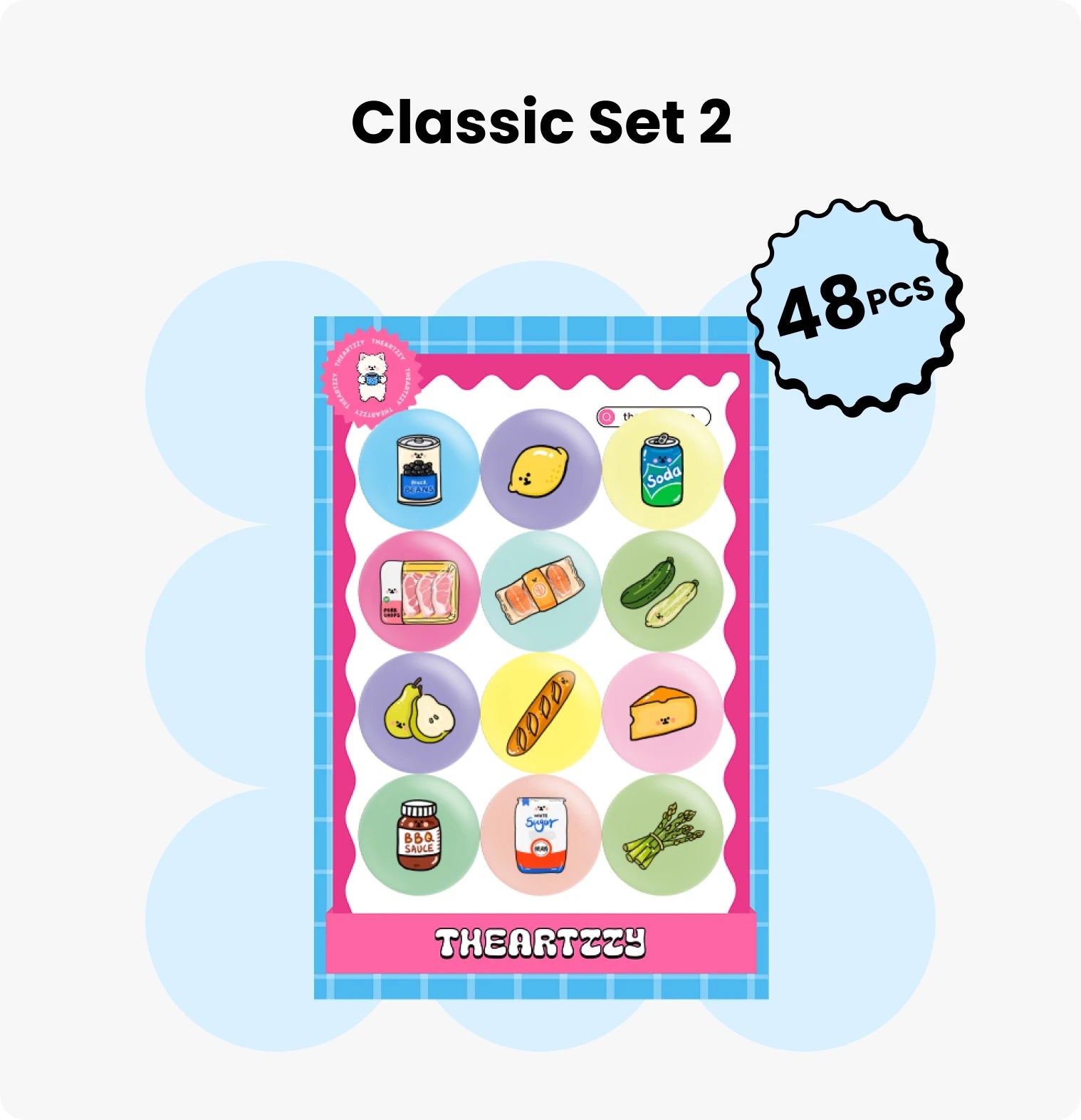 48  Classic Food Fridge Magnets Set