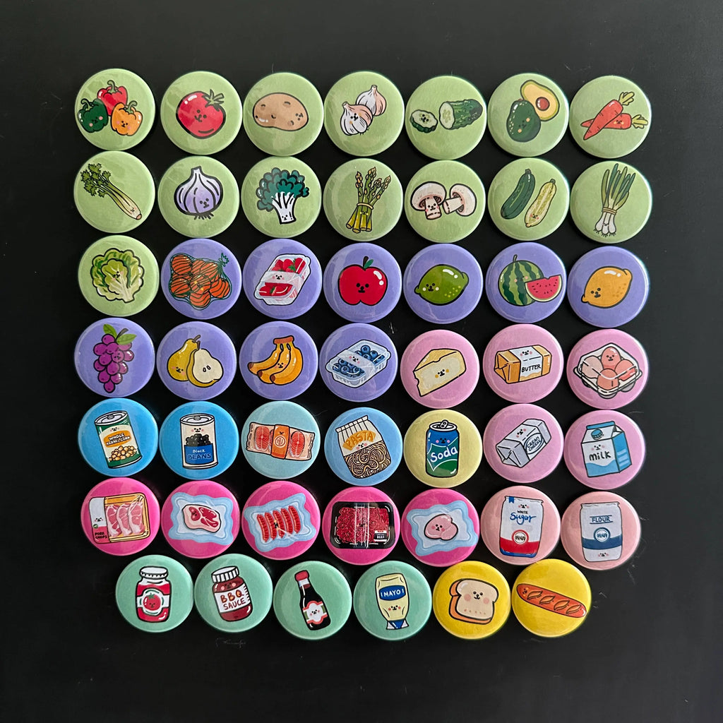 48  Classic Food Fridge Magnets Set