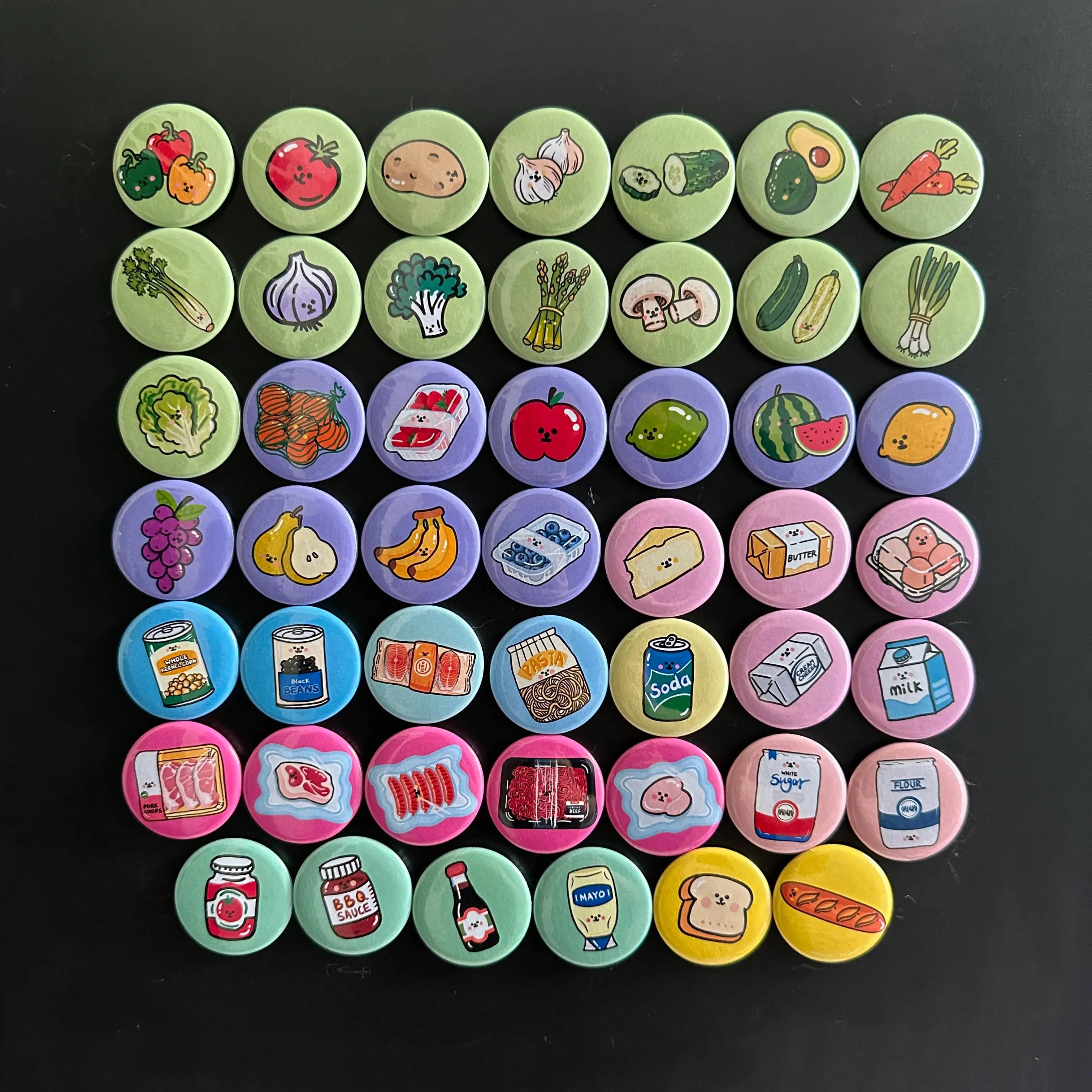 48  Classic Food Fridge Magnets Set