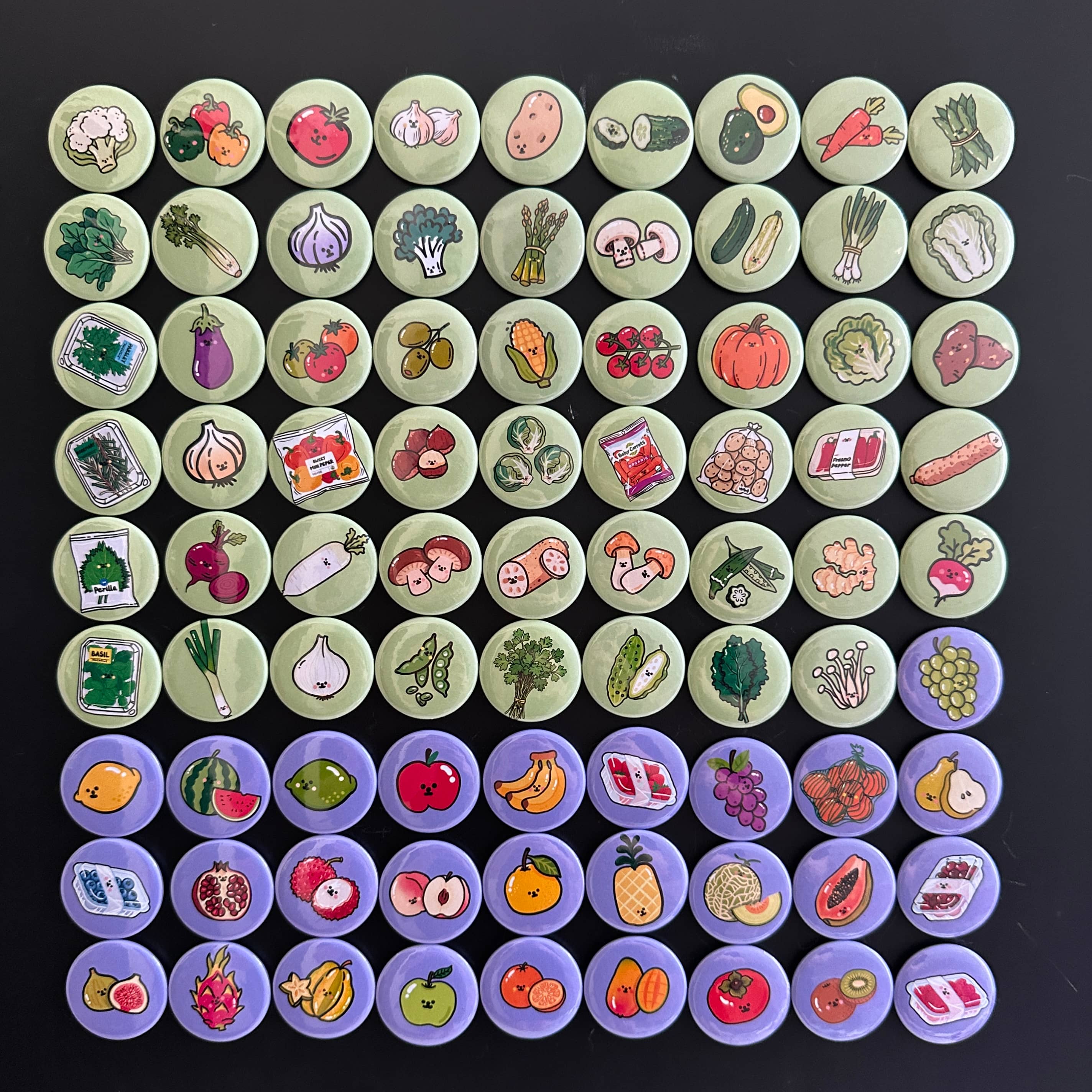 Whole Fruit & Vegetable  Fridge Magnets Set
