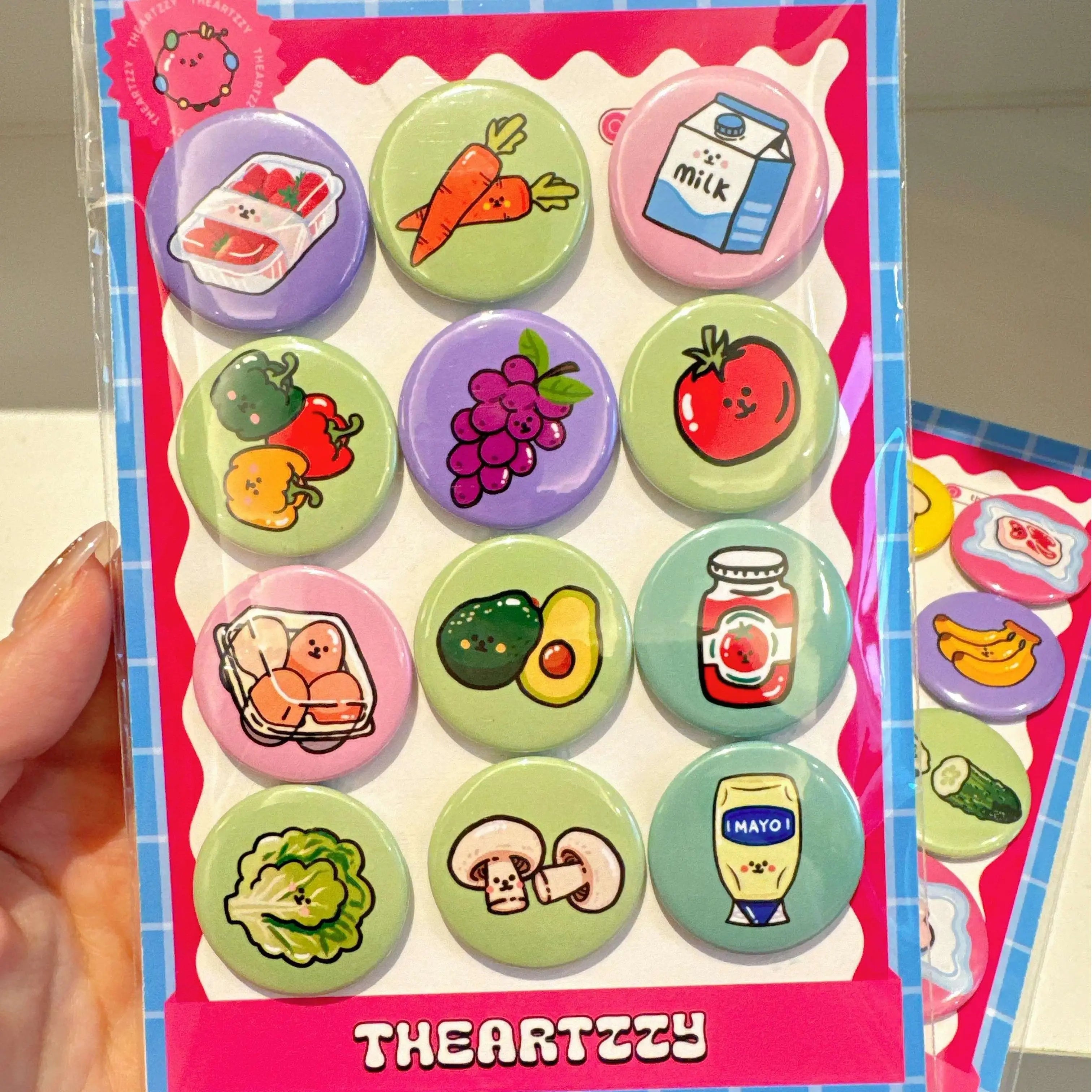 24  Classic Food Fridge Magnets Set