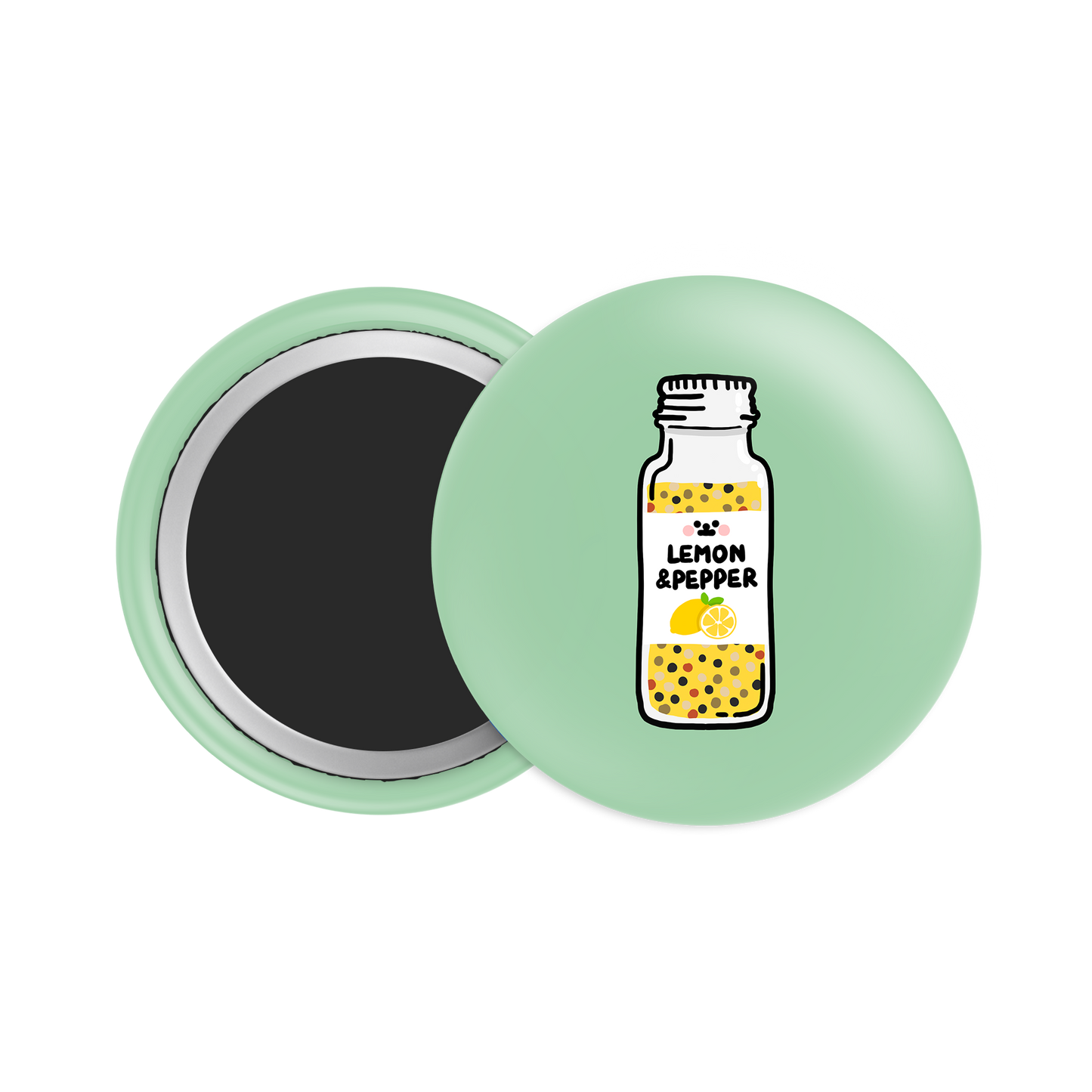 Lemon&Pepper Button Fridge Magnet
