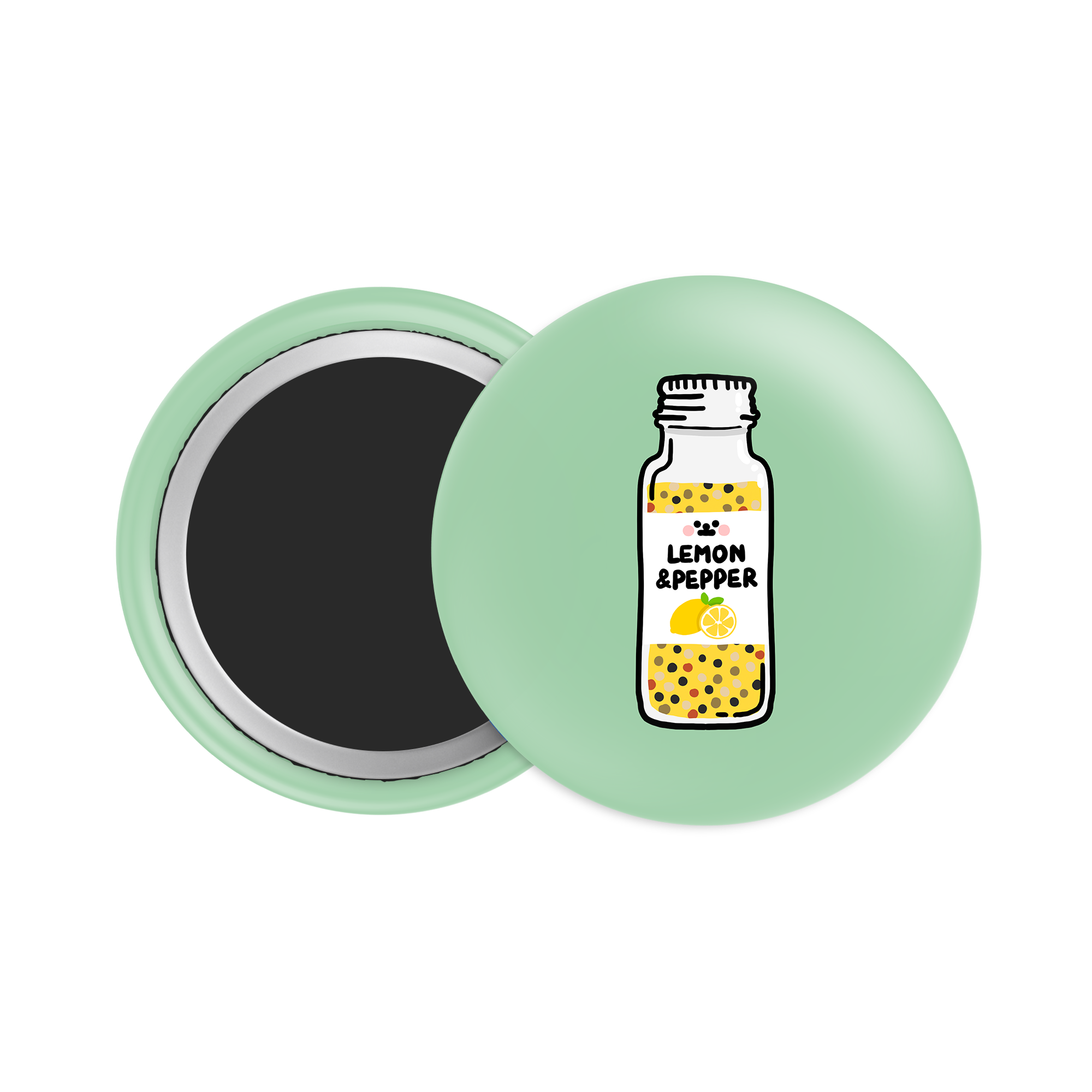 Lemon&Pepper Button Fridge Magnet