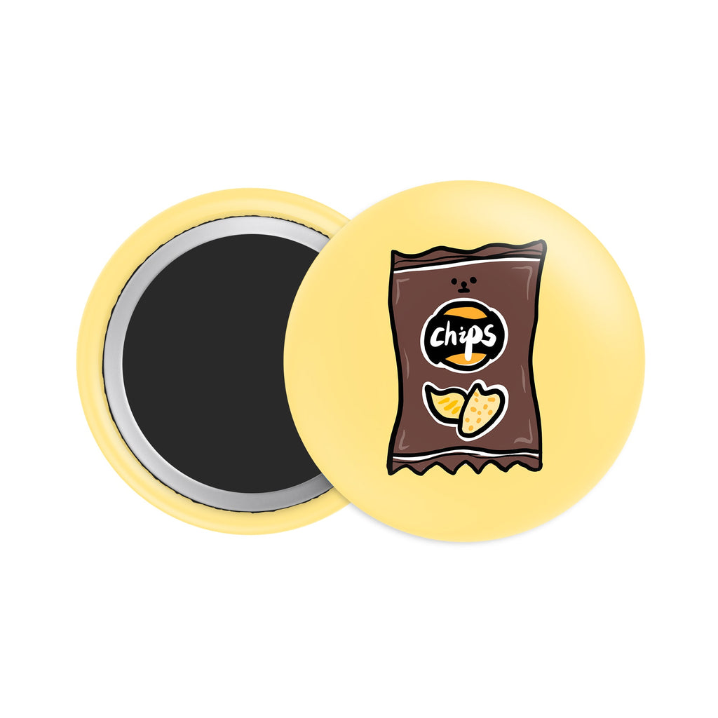 BBQ Chips Button Fridge Magnet - Theartzzy