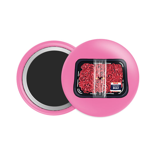 Ground Beef Button Fridge Magnet