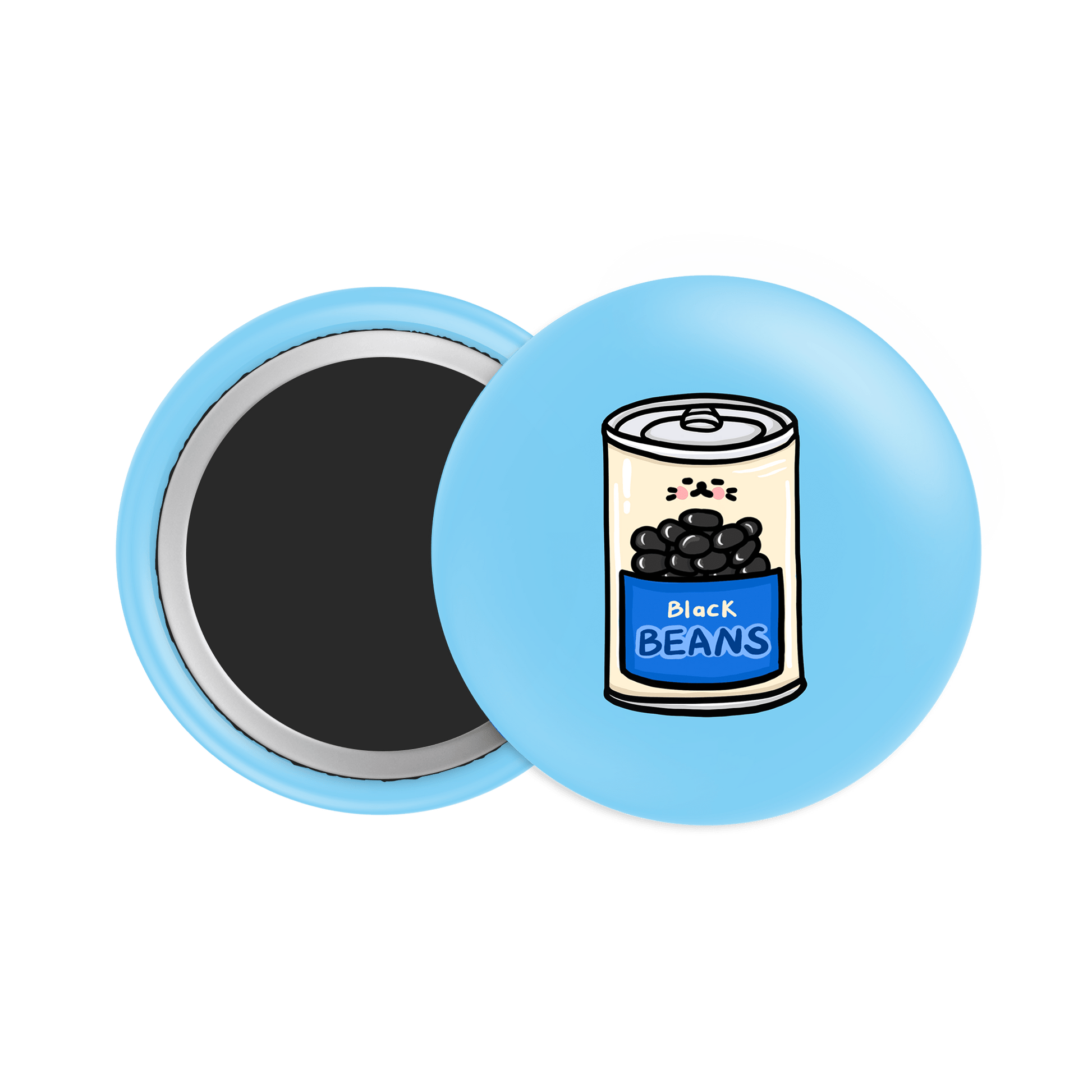 Black Beans Button Fridge Magnet - Theartzzy