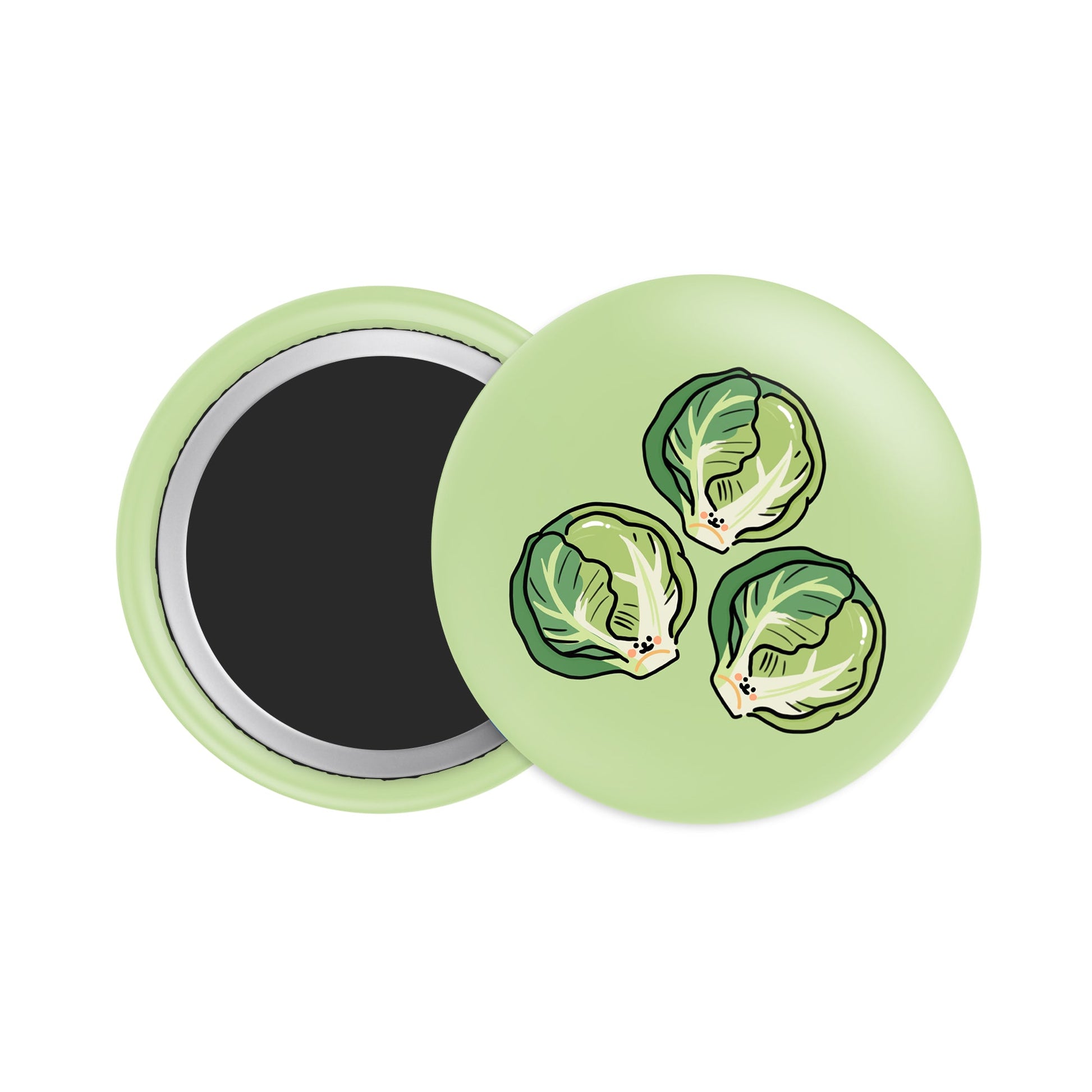 Brussels Sprouts Button Fridge Magnet - Theartzzy