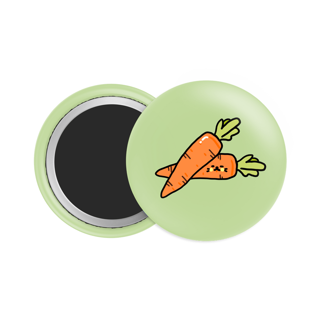 Carrot Button Fridge Magnet - Theartzzy