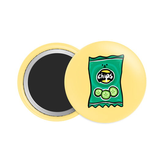 Cucumber Chips Button Fridge  Magnet