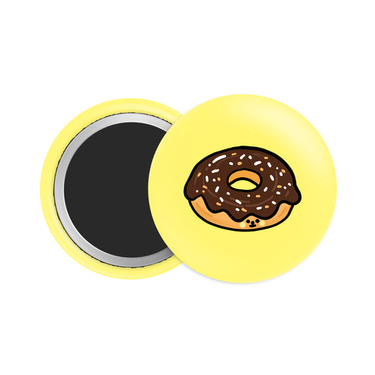 Chocolate Donut Button Fridge Magnet