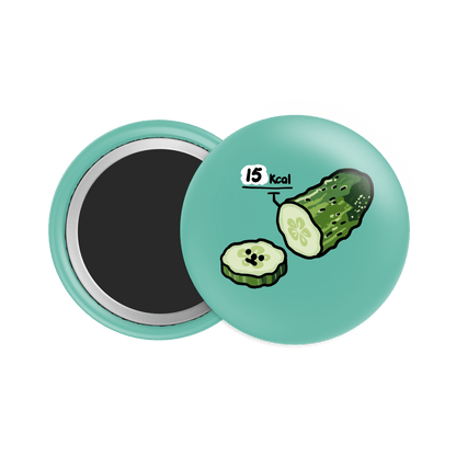 Cucumber Button Fridge Magnet - Theartzzy