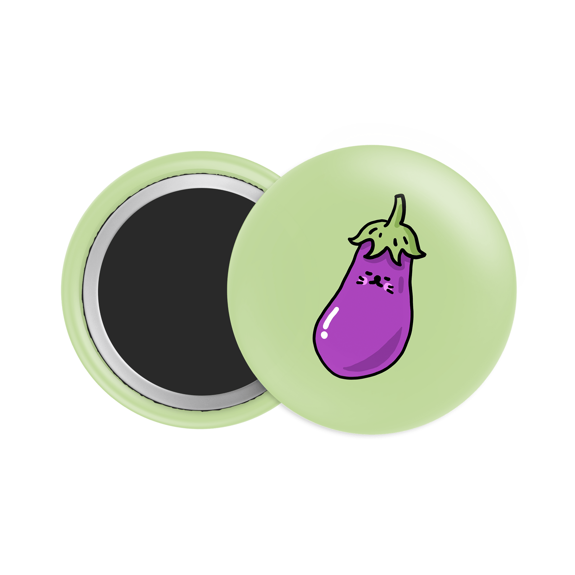 Eggplant Button Fridge Magnet - Theartzzy