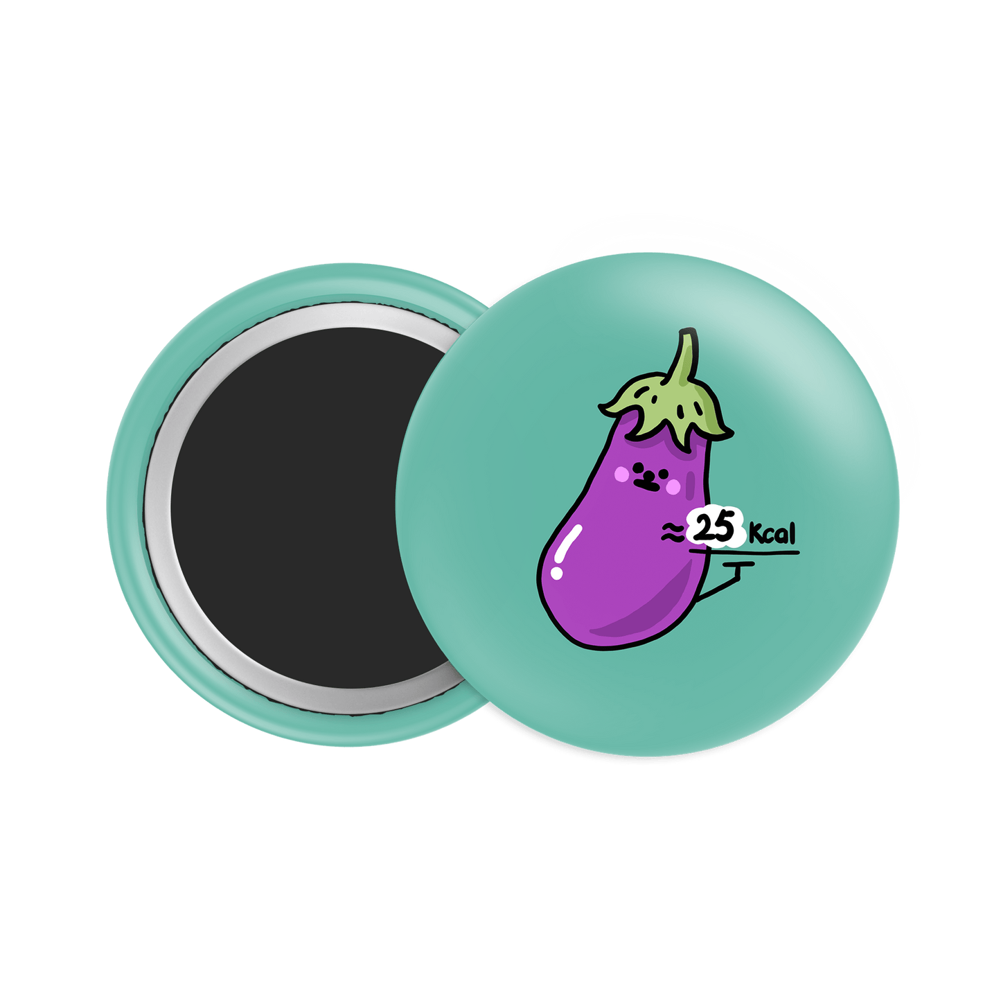 Eggplant Button Fridge Magnet - Theartzzy