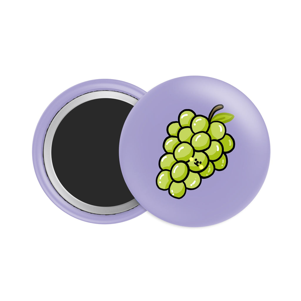 Green Grapes Button Fridge Magnet - Theartzzy