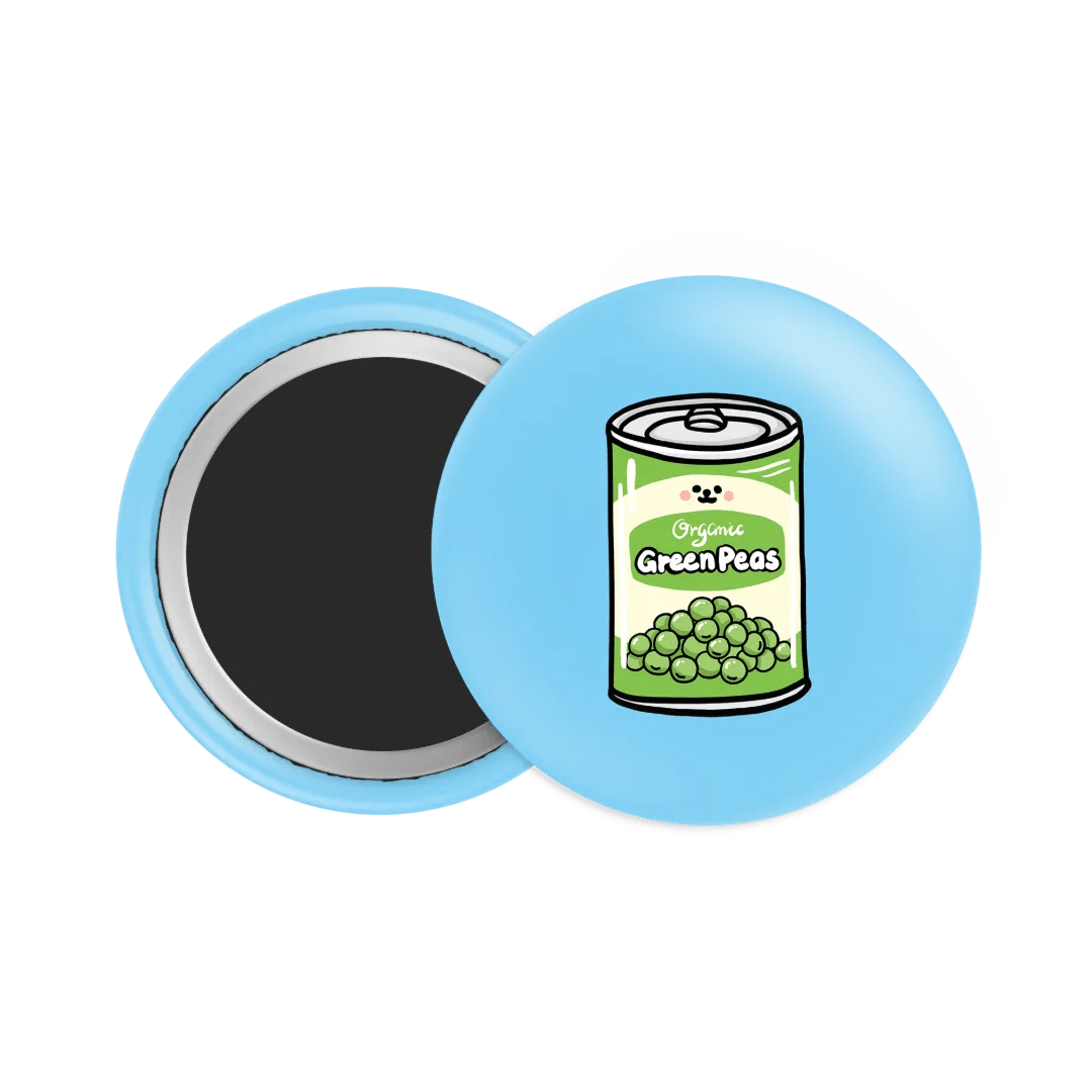 Green Peas Button Fridge Magnet - Theartzzy