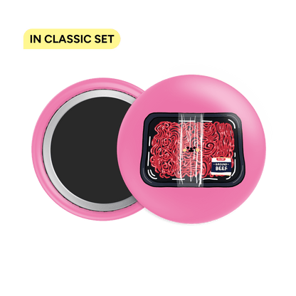 Ground Beef Button Fridge Magnet - Theartzzy