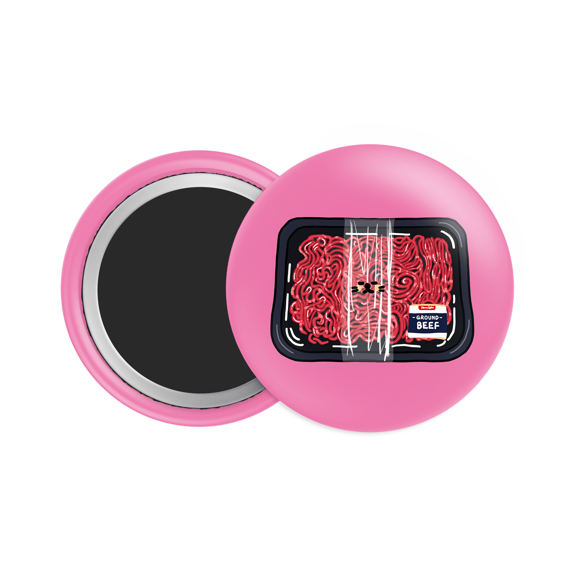 Ground Beef Button Fridge Magnet - Theartzzy
