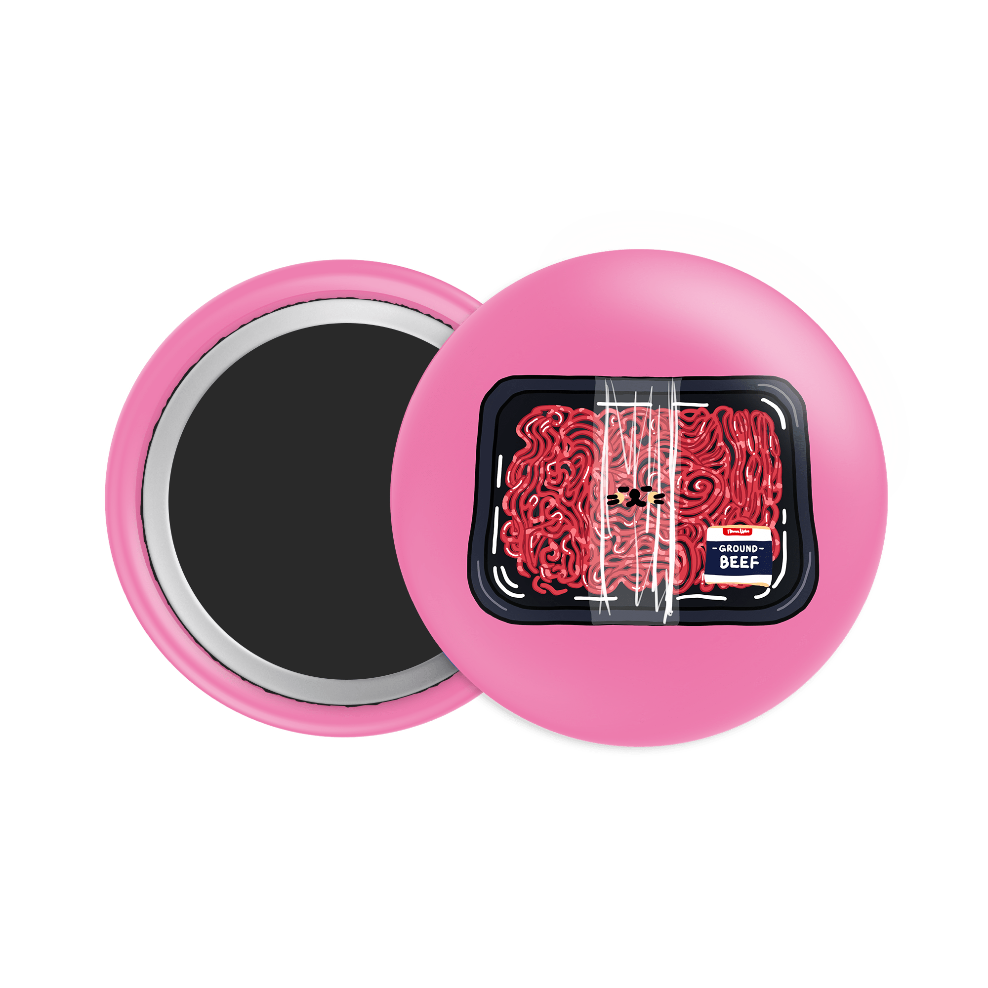 Ground Beef Button Fridge Magnet - Theartzzy