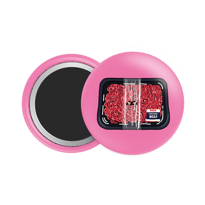 Ground Beef Button Fridge Magnet - Theartzzy