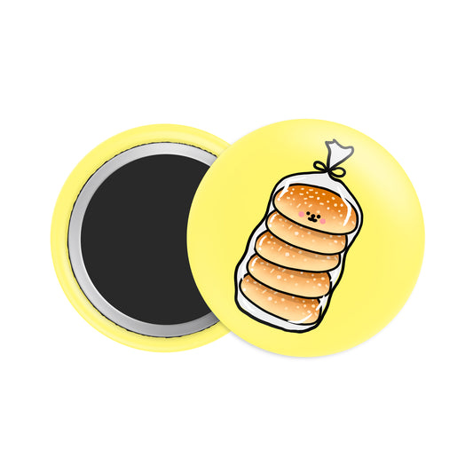 Hamburger Buns Button Fridge Magnet