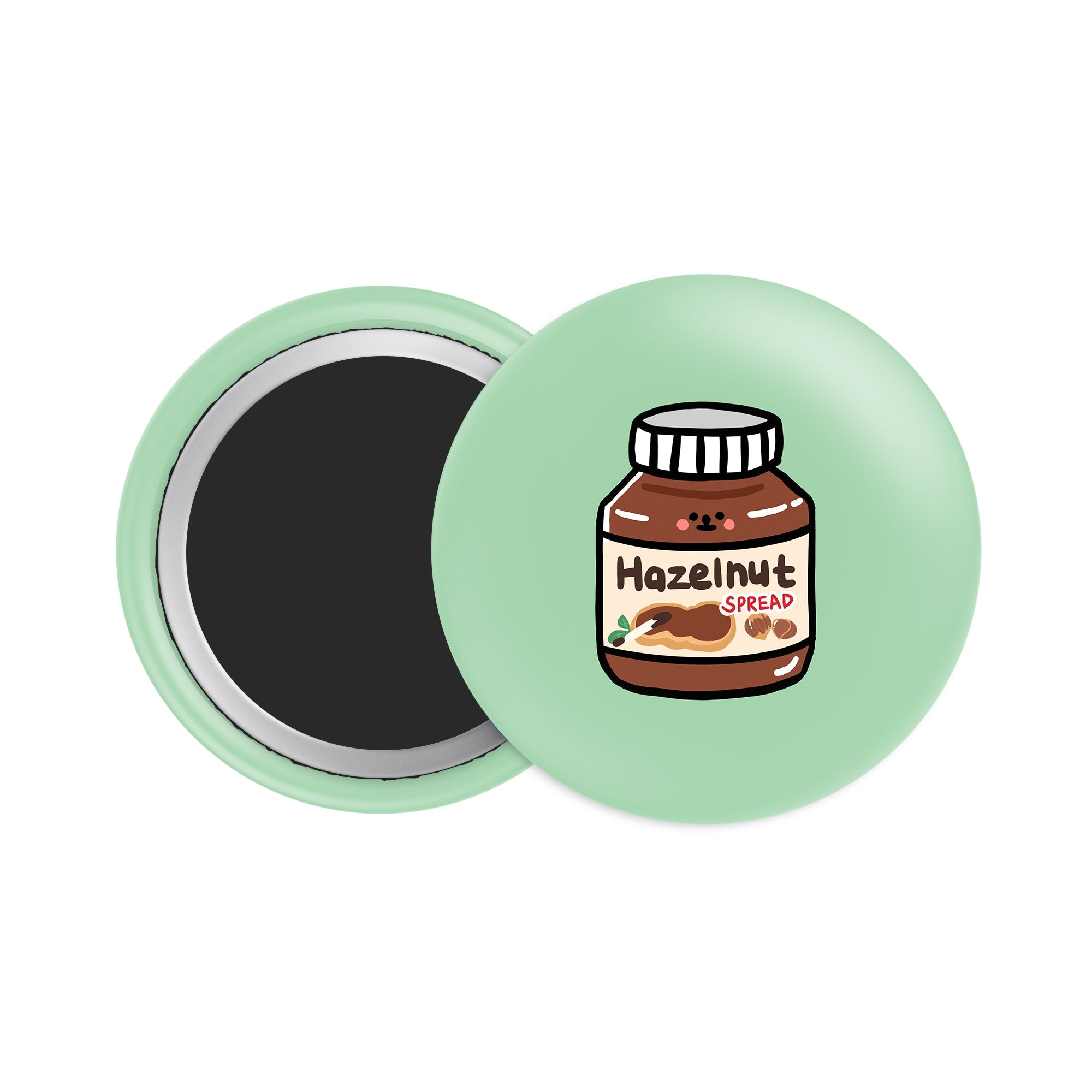 Hazelnut Spread with Cocoa Button Fridge Magnet - Theartzzy