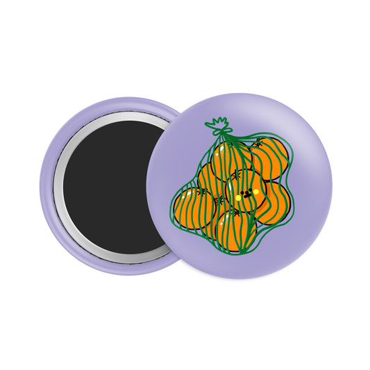 Bag of Mandarin Oranges Button Fridge Magnet