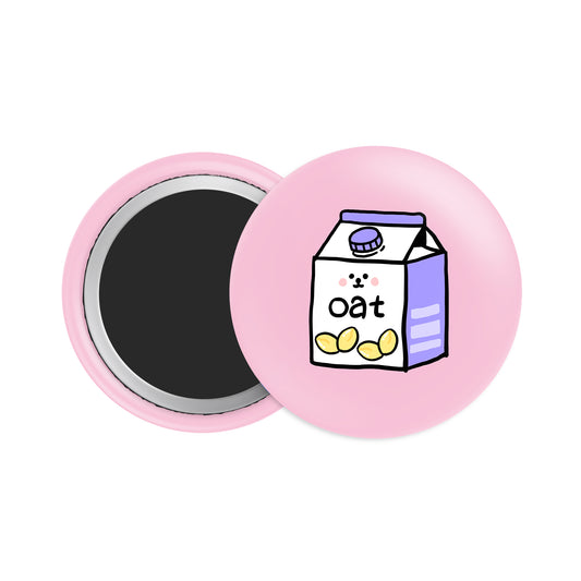 Oat Milk Button Fridge  Magnet