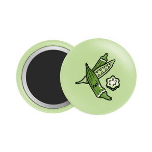 Okra Button Fridge Magnet - Theartzzy