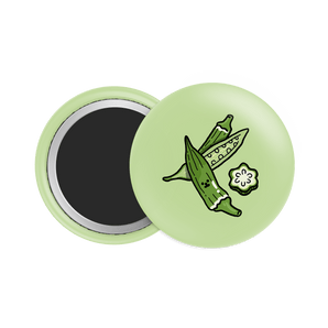 Okra Button Fridge Magnet - Theartzzy
