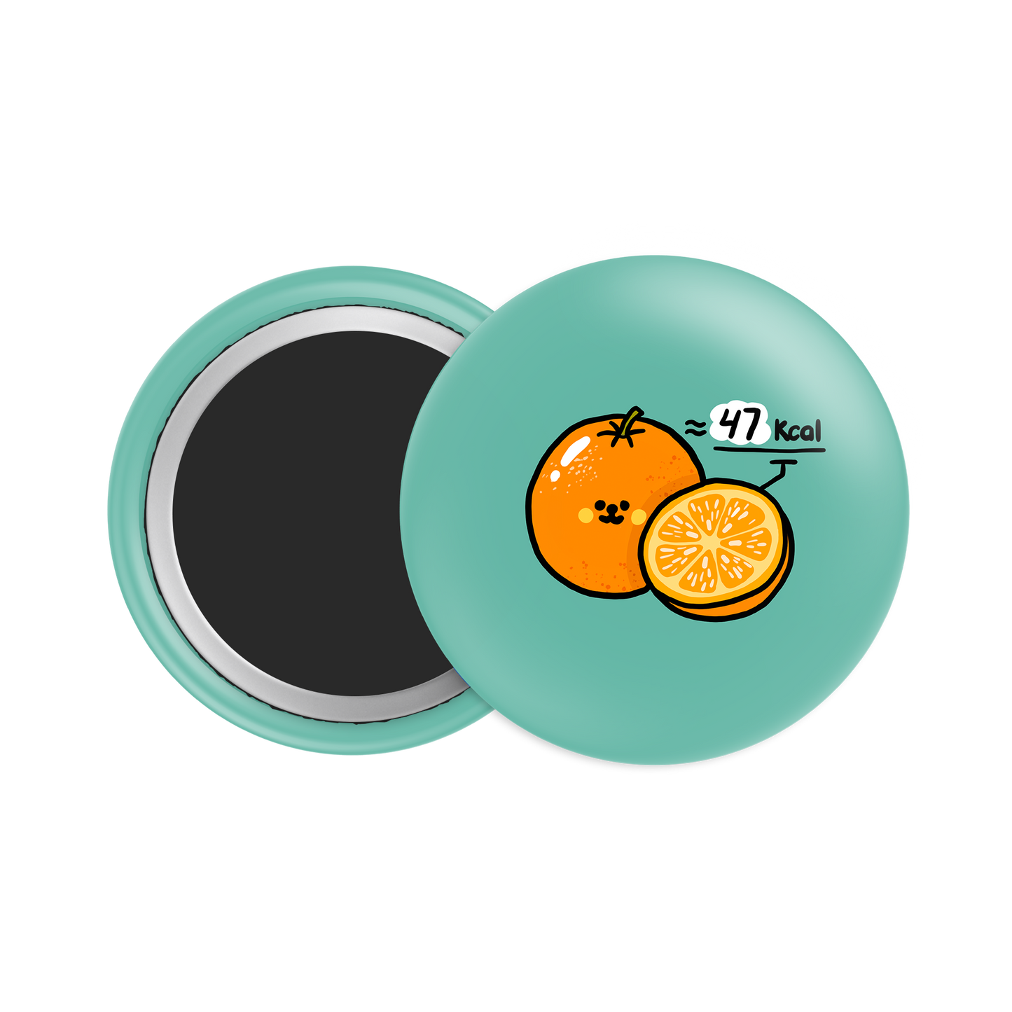 Orange Button Fridge  Magnet