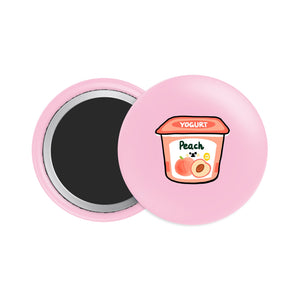 Peach Yogurt Button Fridge Magnet - Theartzzy